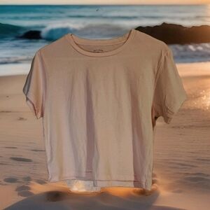 NWOT Billabong Pink Cropped Soft Beachy Top Womens Size L